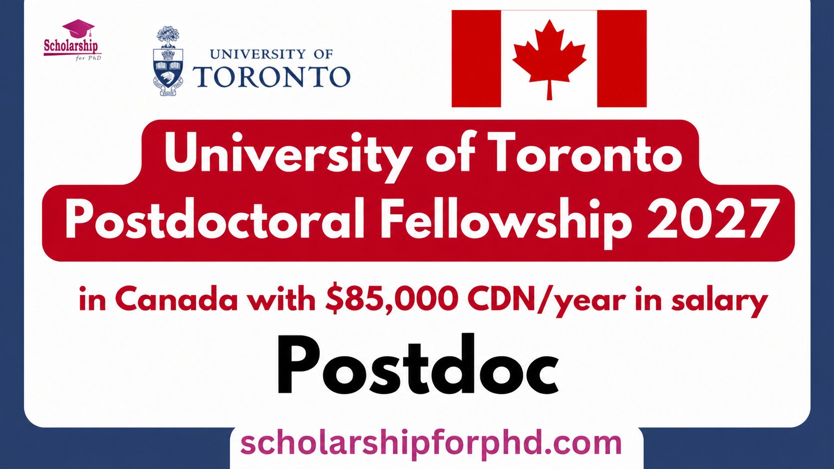 University of Toronto Postdoctoral Fellowship 2027