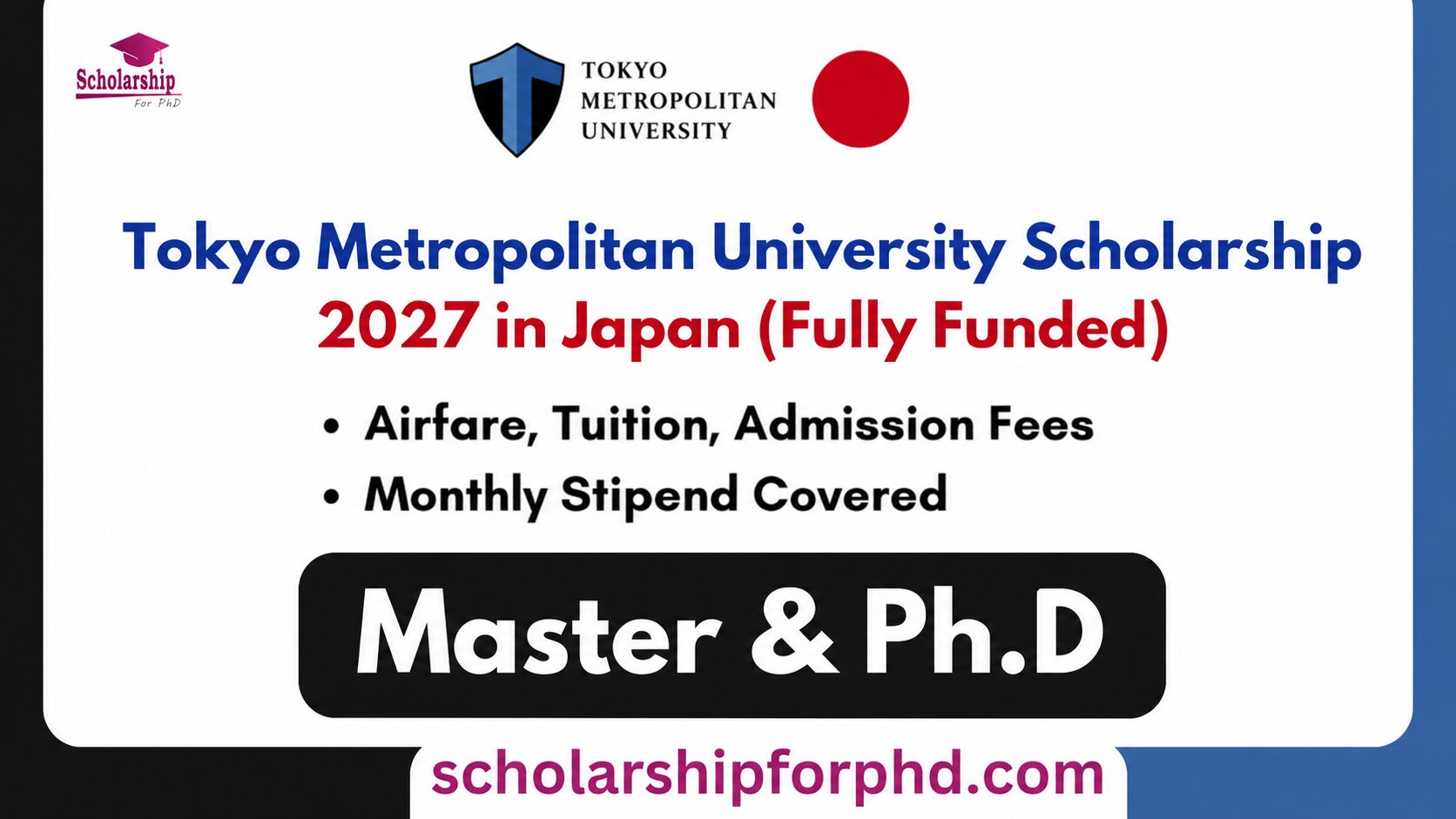 Tokyo Metropolitan University Scholarship 2027
