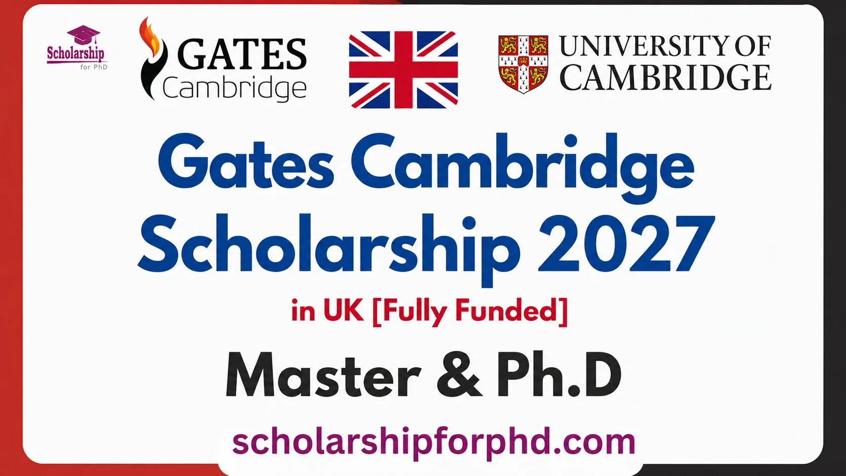 Gates Cambridge Scholarship 2027